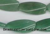 CTW111 15.5 inches 15*30mm twisted rectangle green aventurine beads