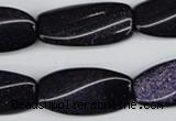 CTW118 15.5 inches 15*30mm twisted rectangle blue goldstone beads