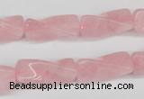 CTW133 15.5 inches 9*20mm twisted trihedron rose quartz beads