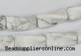 CTW134 15.5 inches 9*20mm twisted trihedron white howlite beads