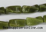 CTW138 15.5 inches 9*20mm twisted trihedron jade gemstone beads