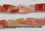 CTW143 15.5 inches 9*20mm twisted trihedron agate gemstone beads