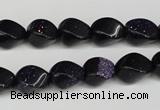 CTW146 15.5 inches 8*11mm twisted rice blue goldstone beads