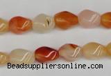 CTW150 15.5 inches 8*11mm twisted rice agate gemstone beads