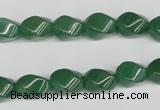 CTW152 15.5 inches 8*11mm twisted rice green aventurine beads