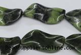 CTW318 15.5 inches 15*30mm wavy marquise Canadian jade beads