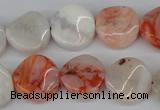 CTW33 15.5 inches 16mm twisted coin agate gemstone beads wholesale