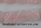 CTW350 15.5 inches 16*16mm twisted square rose quartz beads