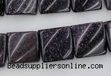 CTW352 15.5 inches 16*16mm twisted square blue goldstone beads