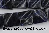 CTW355 15.5 inches 16*16mm twisted square sodalite gemstone beads