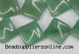 CTW39 15.5 inches 15*15mm twisted diamond green aventurine beads