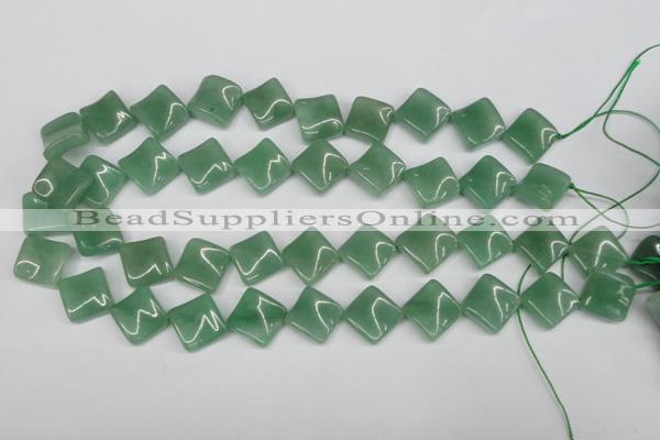 CTW39 15.5 inches 15*15mm twisted diamond green aventurine beads