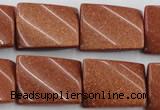 CTW390 15.5 inches 18*25mm twisted rectangle goldstone beads