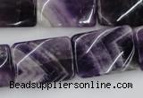 CTW392 15.5 inches 18*25mm twisted rectangle dogtooth amethyst beads