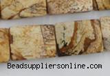 CTW396 15.5 inches 18*25mm twisted rectangle picture jasper beads