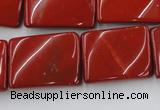 CTW399 15.5 inches 18*25mm twisted rectangle red jasper beads