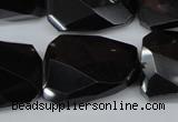 CTW415 15.5 inches 20*30mm faceted & twisted black agate gemstone beads