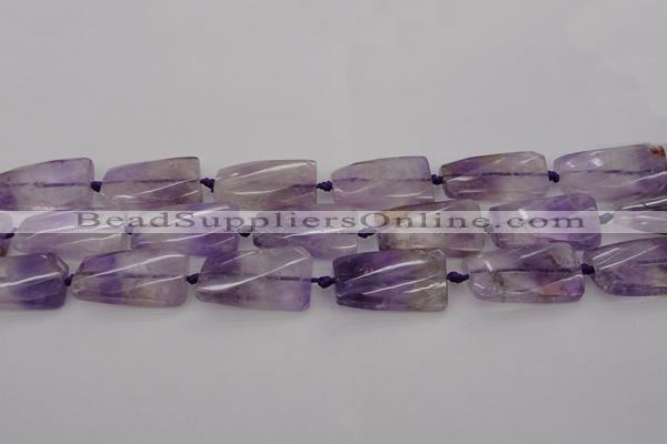 CTW456 20*38mm faceted & twisted rectangle ametrine beads