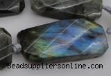 CTW457 20*38mm faceted & twisted rectangle labradorite beads