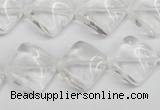 CTW49 15.5 inches 15*15mm twisted diamond white crystal beads