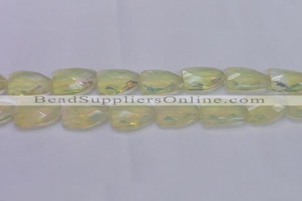 CTW502 15.5 inches 20*30mm faceted & twisted synthetic quartz beads