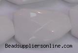 CTW515 15.5 inches 30*40mm faceted & twisted white porcelain beads