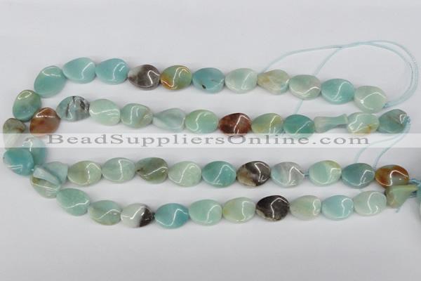 CTW59 15.5 inches 12*16mm twisted oval amazonite gemstone beads