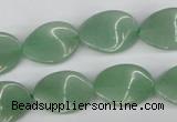 CTW61 15.5 inches 13*18mm twisted oval green aventurine beads