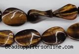 CTW63 15.5 inches 13*18mm twisted oval yellow tiger eye beads