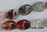 CTW68 15.5 inches 15*20mm twisted oval agate gemstone  beads