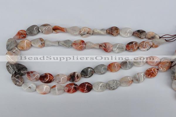 CTW68 15.5 inches 15*20mm twisted oval agate gemstone  beads