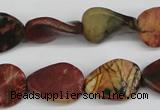 CTW71 15.5 inches 15*20mm twisted oval picasso jasper beads