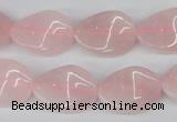 CTW80 15.5 inches 15*20mm twisted oval rose quartz beads