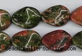 CTW81 15.5 inches 15*20mm twisted oval unakite gemstone beads