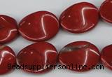 CTW85 15.5 inches 15*20mm twisted oval red jasper gemstone beads