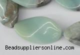 CTW91 15.5 inches 18*30mm twisted oval amazonite gemstone beads