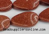 CTW94 15.5 inches 18*30mm twisted oval goldstone gemstone beads