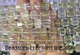 CUBS24 15 inches 8*8mm faceted cube lemon quartz gemstone beads