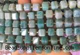 CUBS28 15 inches 8*8mm faceted cube amazonite gemstone beads