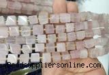 CUBS38 15 inches 6 - 7mm cube rose quartz gemstone beads wholesale