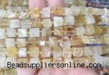 CUBS48 15 inches 7 - 8mm cube citrine gemstone beads wholesale