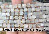 CUBS53 15 inches 6 - 7mm cube aquamarine gemstone beads wholesale