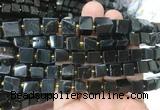 CUBS65 15 inches 6 - 7mm cube black tourmaline gemstone beads wholesale