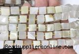 CUBS72 15 inches 7 - 8mm cube white moonstone gemstone beads wholesale