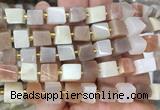 CUBS76 15 inches 8 - 9mm cube colorful moonstone gemstone beads wholesale