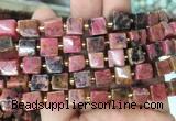 CUBS85 15 inches 8 - 9mm cube rhodonite gemstone beads wholesale