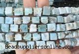 CUBS88 15 inches 8 - 9mm cube larimar gemstone beads wholesale