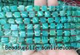 CUBS89 15 inches 6 - 7mm cube amazonite gemstone beads wholesale