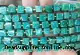 CUBS90 15 inches 7 - 8mm cube amazonite gemstone beads wholesale