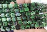 CUBS93 15 inches 7 - 8mm cube ruby zoisite gemstone beads wholesale